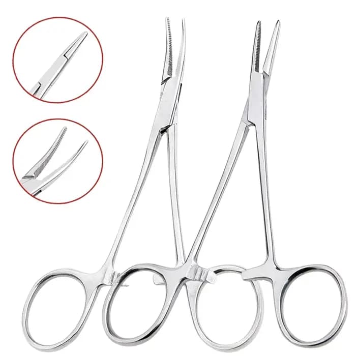 Pince hémostatique pour poils d'animaux de compagnie, outil à main, pince de verrouillage de pêche, outils d'épilation, pointe incurvée ou droite, outil de coupe