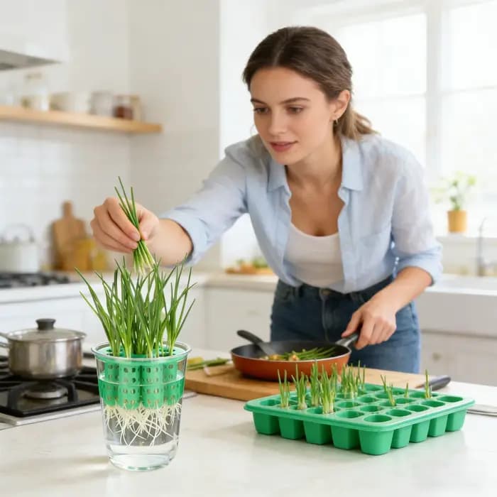 Pot de culture pour la repousse des oignons verts, Kit de germination hydroponique transparent pour pousses d'oignon