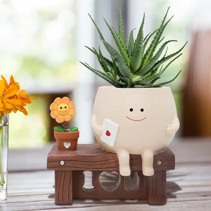 Pot de jardinière Smileyface mignon B97A