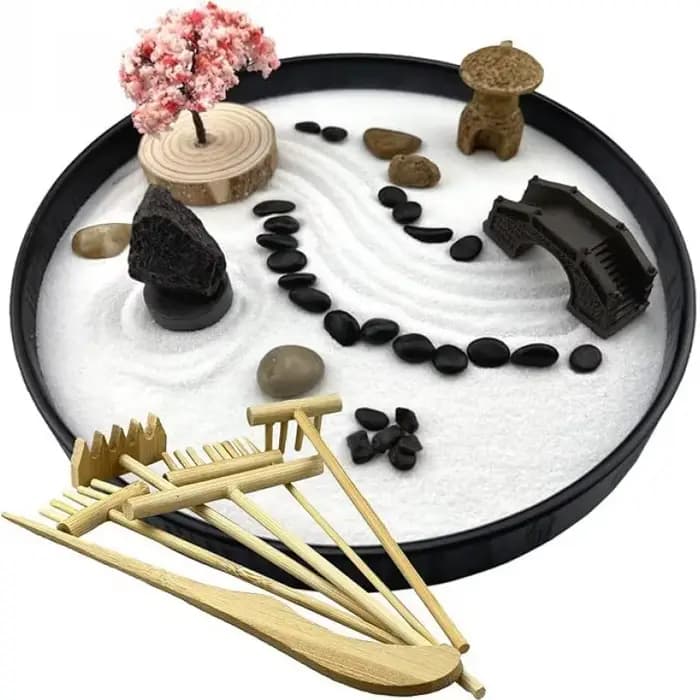 Plateau de sable pour jardin zen - Décoration de bureau - Artisanat et ornements anti-stress