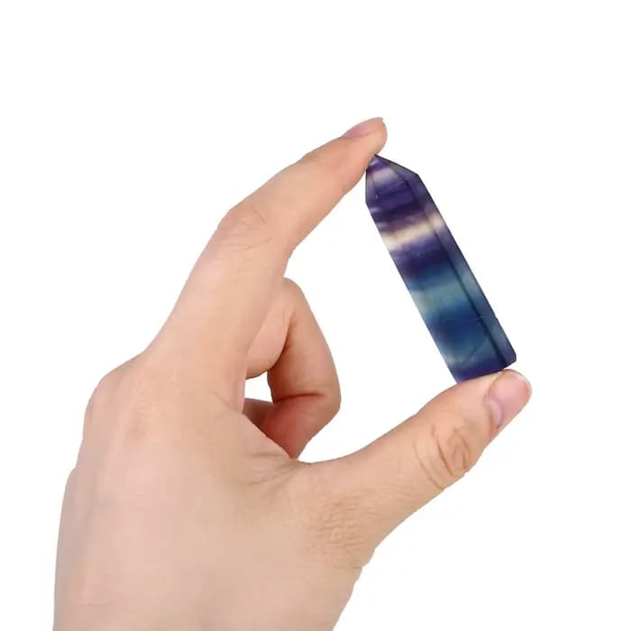 Cristal de Fluorite naturel, Fluorite à rayures colorées, 4-7CM, pierre de cristal de Quartz, pointe de guérison, baguette hexagonale, pierre de traitement