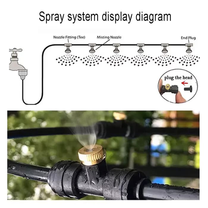 Kit de système d'irrigation par brumisation pour jardins
