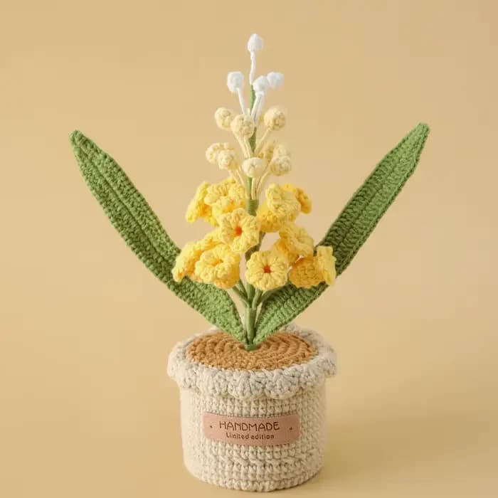 Grande plante en pot de jacinthe au Crochet faite à la main