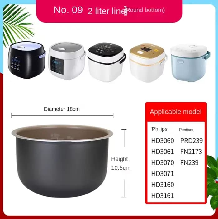 Pot intérieur pour cuiseur à riz Midea/Joyang/Pentium, 1,2 l/1,6/2 l, mini pot intérieur, accessoires