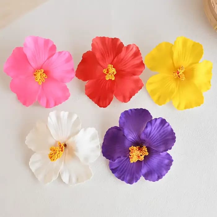 5/10 pièces 10cm fleur d'hibiscus fête hawaïenne plage d'été décoration de Table d'anniversaire
