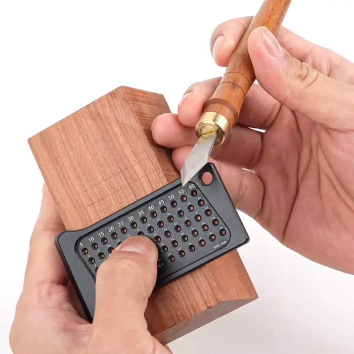 Outil de couteau à découper à double biseau en bois