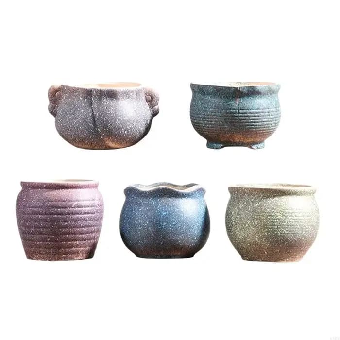 Ensemble pots fleurs en céramique