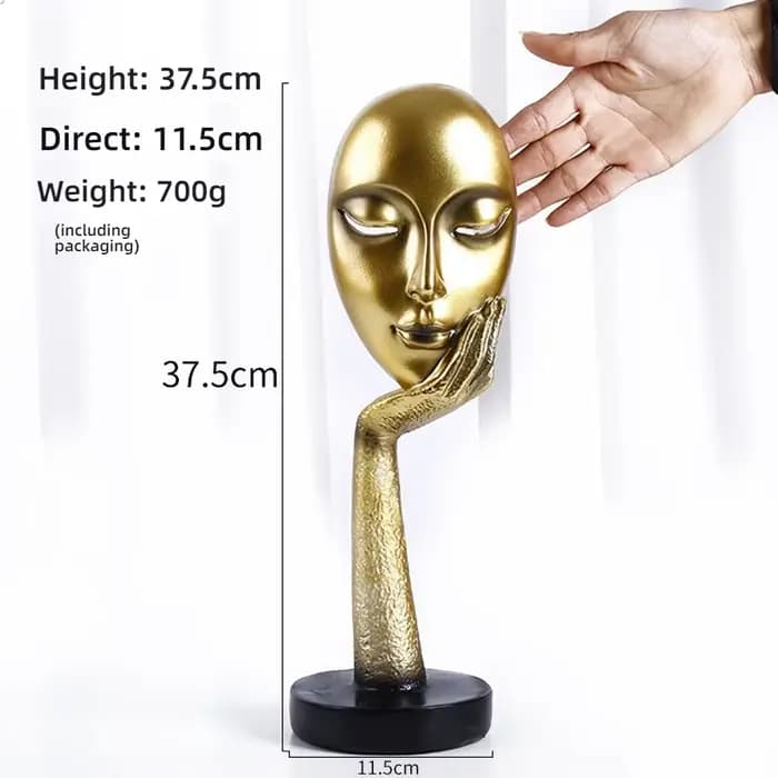 Sculpture abstraite de visage féminin, Art mural moderne en résine pour salon, décoration de chambre à coucher pour femmes, ornement minimaliste