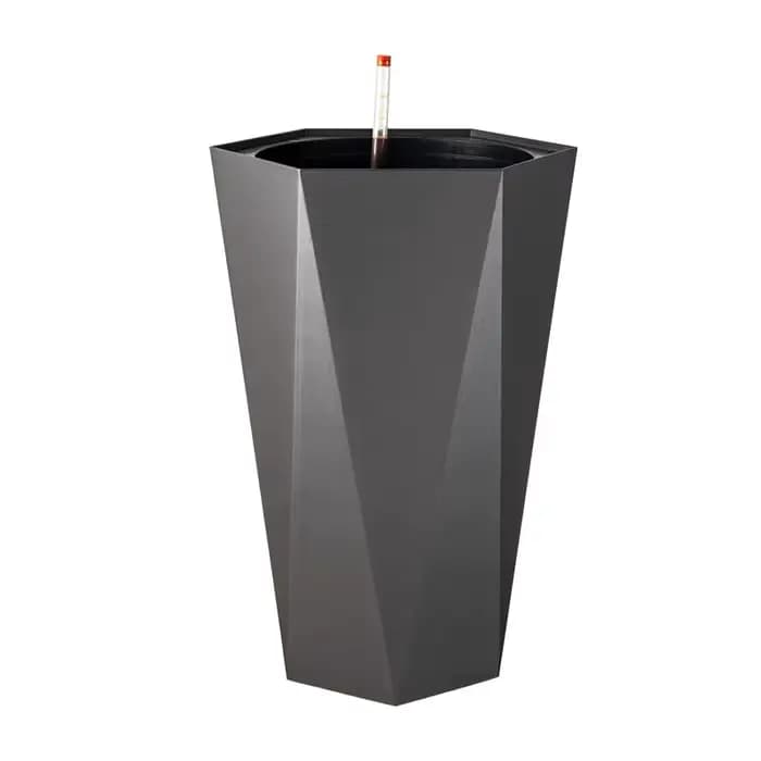 Grand pot de fleur rectangulaire en acier pour l'extérieur et l'intérieur
