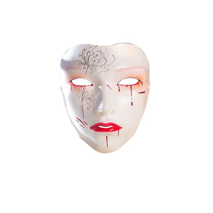 Masque peint à motif floral, masque de dessin à la main, masques complets, masques Punk anciens pour fête d'halloween, Cosplay