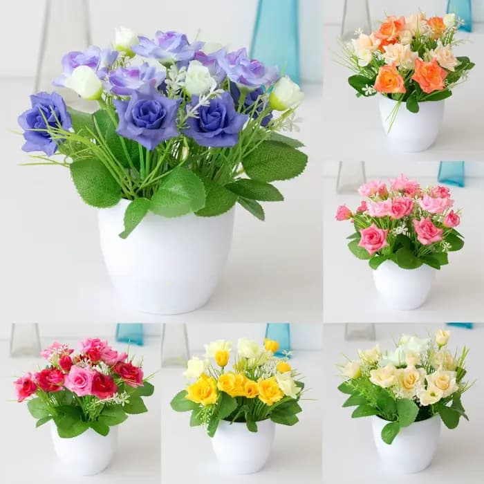 Pot de fleurs artificielles