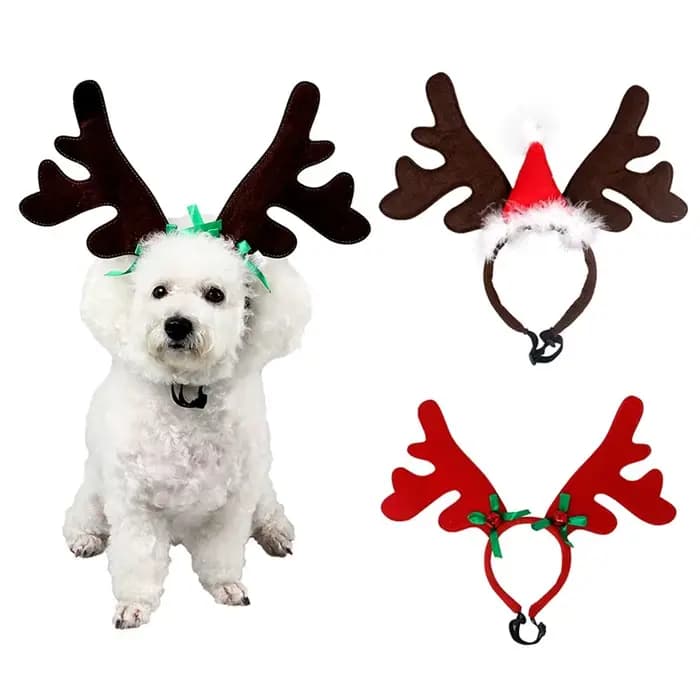 Produit habillé de renne, accessoires pour chiot et chaton, Costume, décorations de noël, bandeau pour chien et chat, fournitures pour animaux de compagnie, couvre-chef