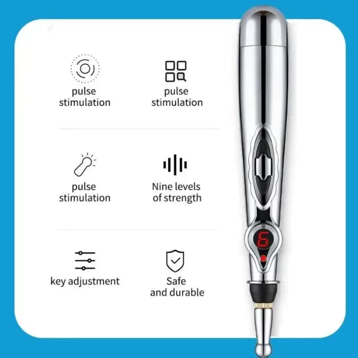 Stylo de Massage électrique à points d'acupuncture, 2/5 têtes, stylo de Massage énergétique méridien, thérapie de soulagement de la douleur, rouleau de beauté du dos, du cou et du visage