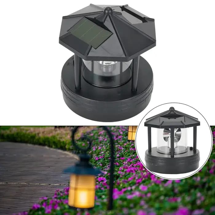 Jardin cour LED phare solaire pelouse lumière extérieure étanche réverbère rotatif rocaille