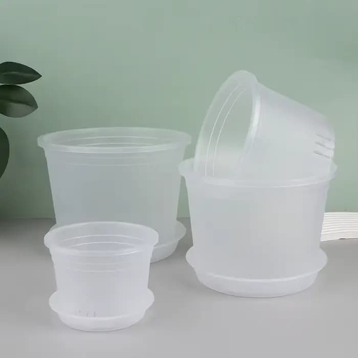 Pot d'orchidée rond Transparent avec/sans plateau