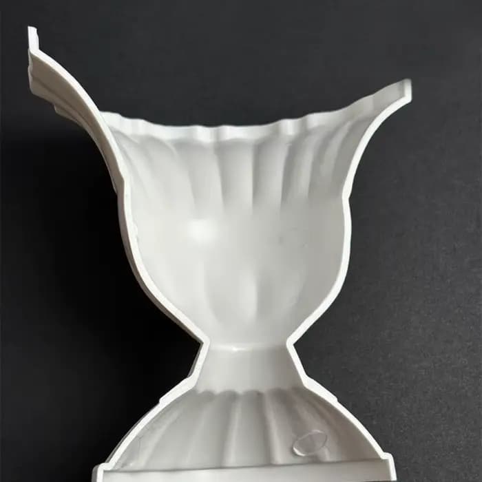 Nouveau vase mural demi-cercle blanc peint à la main