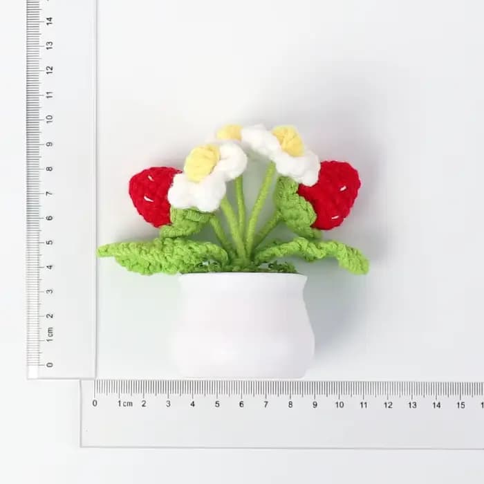 Crochet fraise en Pot créatif tricot Pot de fleur fleurs