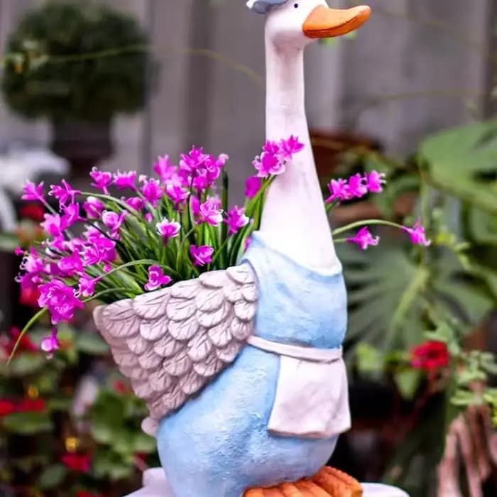 Pot de fleur créatif de canard de couple