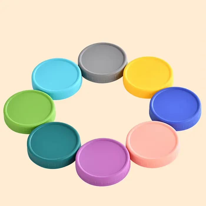 Couvercles de bocaux Mason en plastique coloré