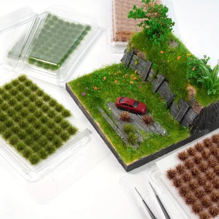70tufts touffes d'herbe statiques pour décoration de jardin Miniature