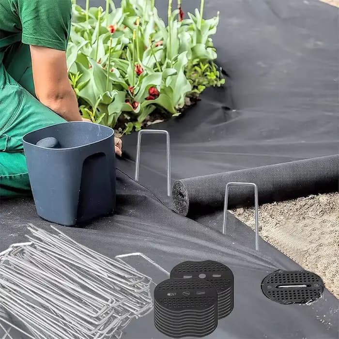 Piquet de jardin en métal argenté en forme de U