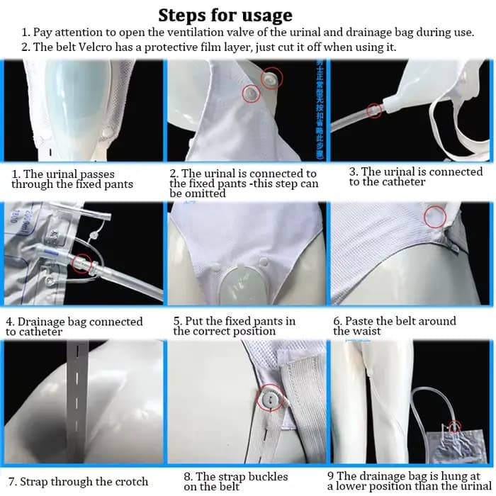 Urinoir en silicone liquide unisexe pour patients alitées, sac culotte, collecte d'urine, sac de proximité, attrape-urine hermétique