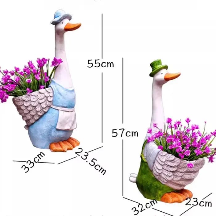 Pot de fleur créatif de canard de couple