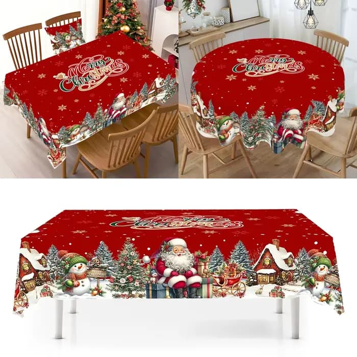 Nappe de noël, bonhomme de neige, couverture de Table à manger, décorations de noël 2025 pour la maison, la cuisine, cadeaux de noël, nouvel an