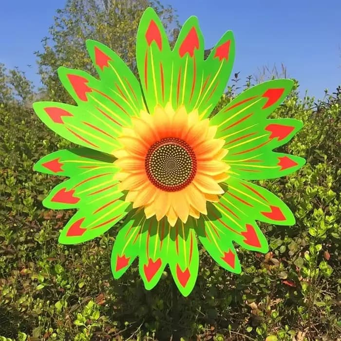 Décoration de jardin : Moulin à vent tournesol rotatif