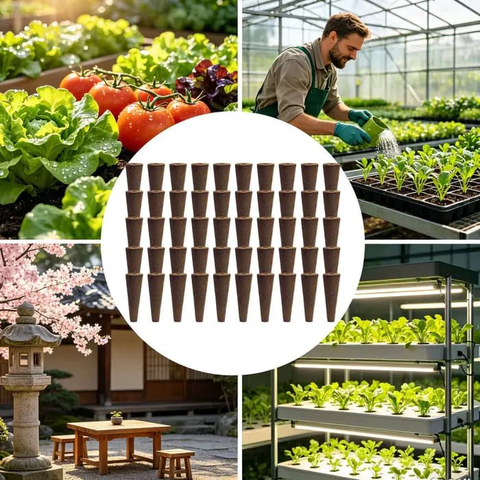 Éponges de culture coniques, fournitures de jardinage, 50 pièces, bouchons de germination rapide pour la propagation et la culture en intérieur et en extérieur