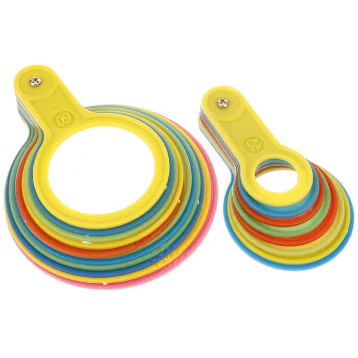 2 ensembles d'anneaux de mesure de diamètre pour fruits, jauge de fruits en plastique, cercles, outil de classement de taille facile et précis, outil de mesure de diamètre