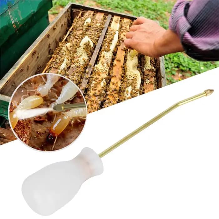 Souffleur de poudre acaricide BSEVB pour l'apiculture avec tête en cuivre et silicone pour la pulvérisation