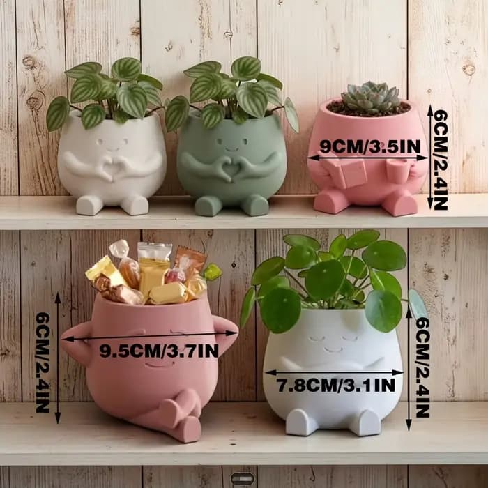 Pots de fleurs imprimés en 3D 4-en-1 : organisateur de stylos également. Parfait pour les plantes succulentes