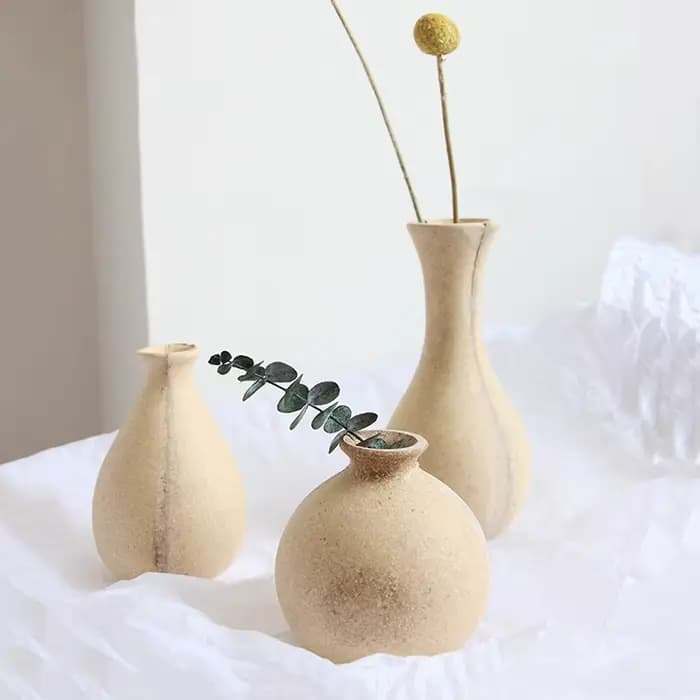 Vase à Fleurs en Bois Rétro Décoratif de Table