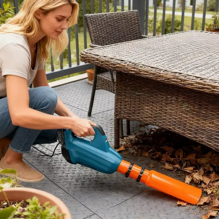 Fixation de souffleur de feuilles