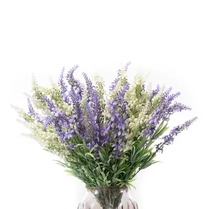 Bouquet de fleurs artificielles en plastique lavande