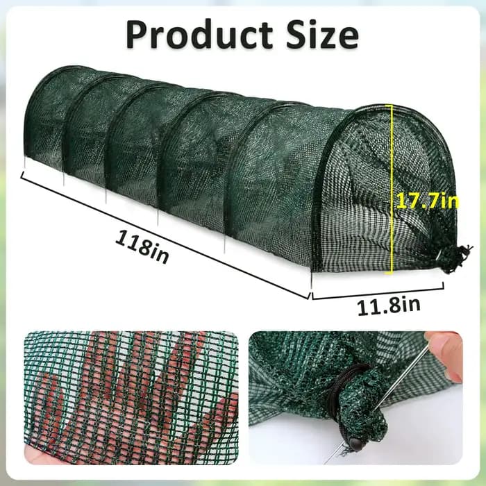 Tunnel de jardin pliable en maille Durable