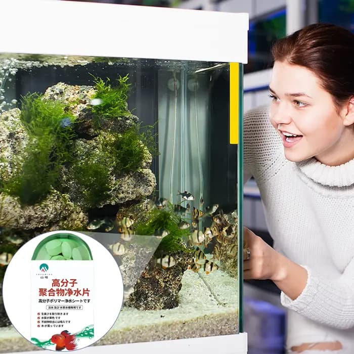 Comprimés de purification d'eau pour aquarium d'eau douce, détoxifiant rapide pour l'ammoniac, améliorant la clarté de l'eau, sans danger pour les aquariums