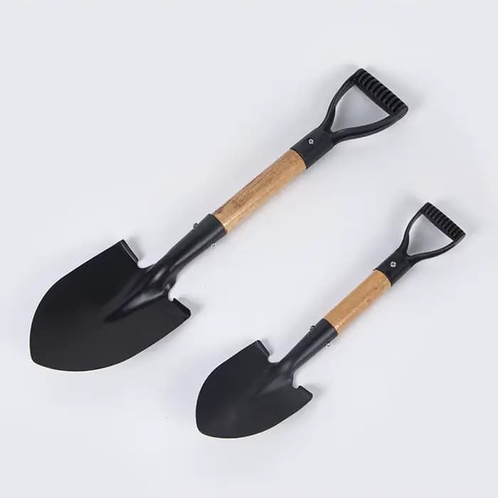 Mini pelle de jardin 36/50,5 cm avec manche en bois, pelle pointue en acier au carbone, petit outil de jardinage pour planter des fleurs et des légumes