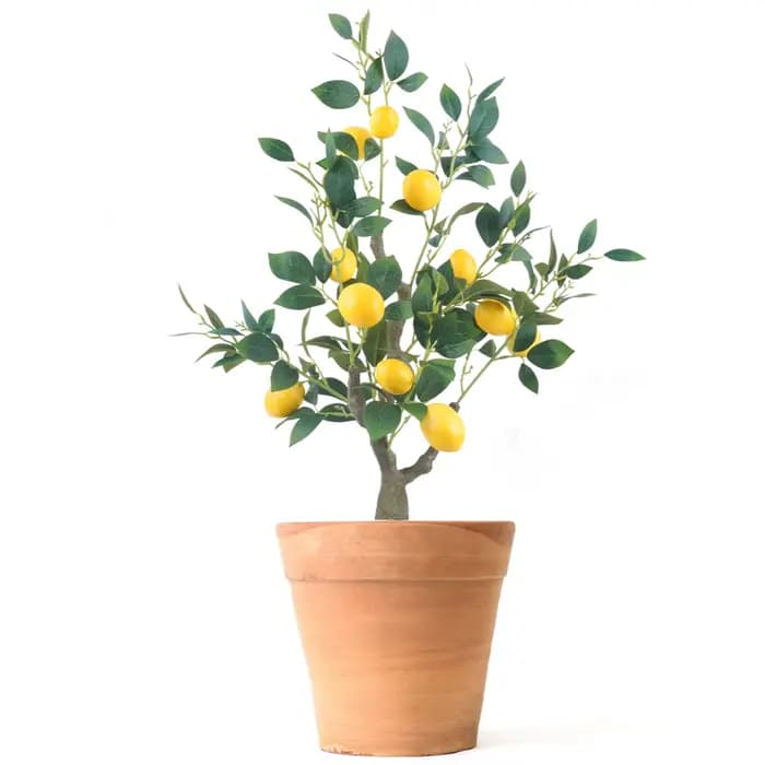 Uflower Arbre artificiel citronnier avec pot