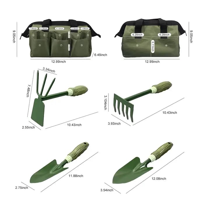 Ensemble de 5 outils de jardin comprenant une pelle