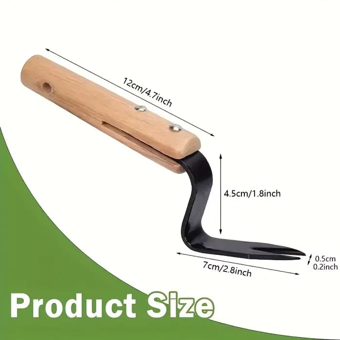1 Outil de désherbage manuel - Fourche en métal durable avec manche en bois pour une élimination facile des pissenlits