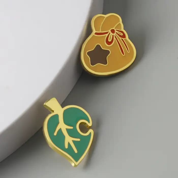 Broches de croisement d'animaux, branche mignonne, feuille, sac à main, vêtements, épingle à revers, Badge, bijoux, cadeau pour les Fans de jeux