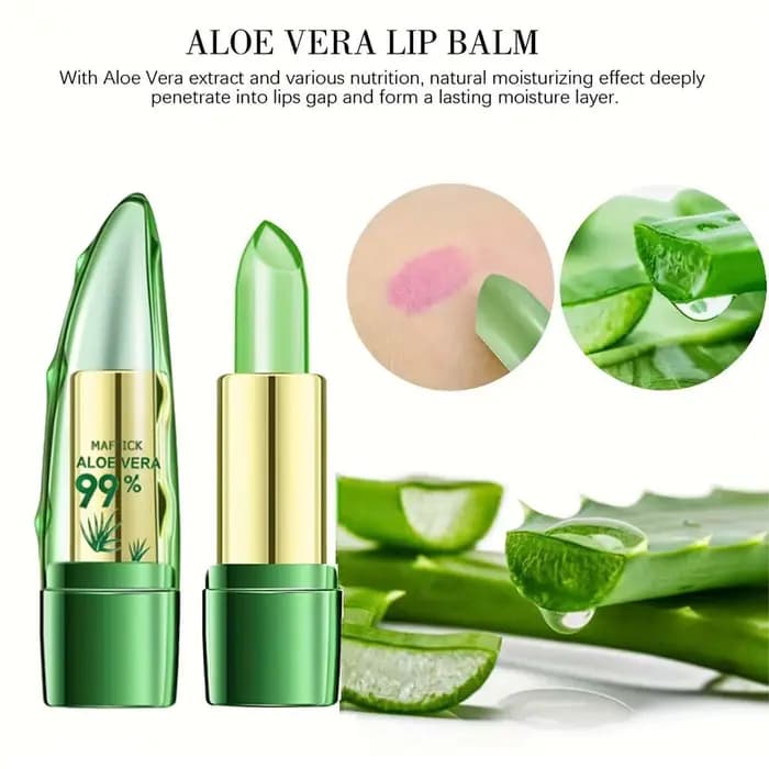 Rouge à lèvres à changement chaud à l'aloe vera pour une protection des lèvres longue durée, hydratant et change de couleur, changement de couleur magique