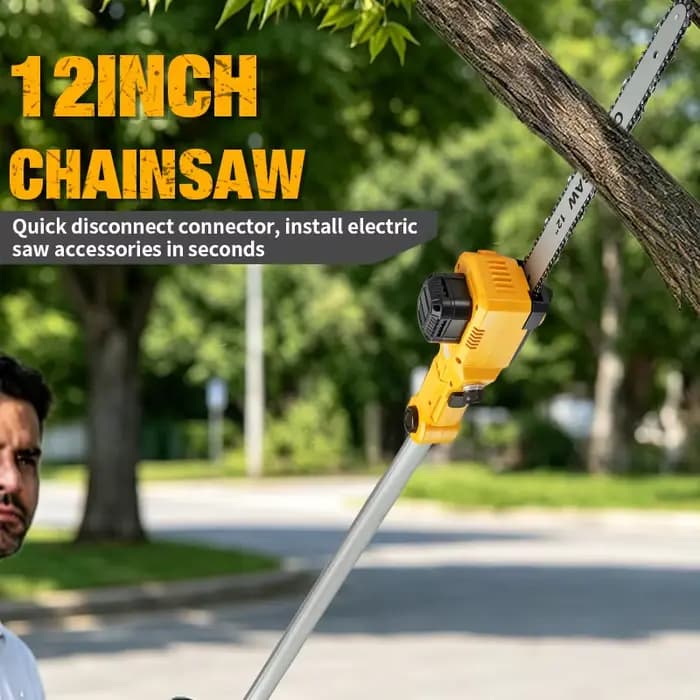 Taille-haie électrique 2-en-1 sans fil télescopique 12 pouces avec tronçonneuse, outils de jardinage pour batterie Dewalt 20V