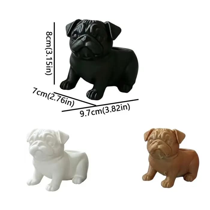 Pot de fleurs en plastique imprimé en 3D en forme de bouledogue, pot minimaliste en forme d'animal, pot de fleurs amusant fait à la main, pot de fleurs pour balcon et terrasse