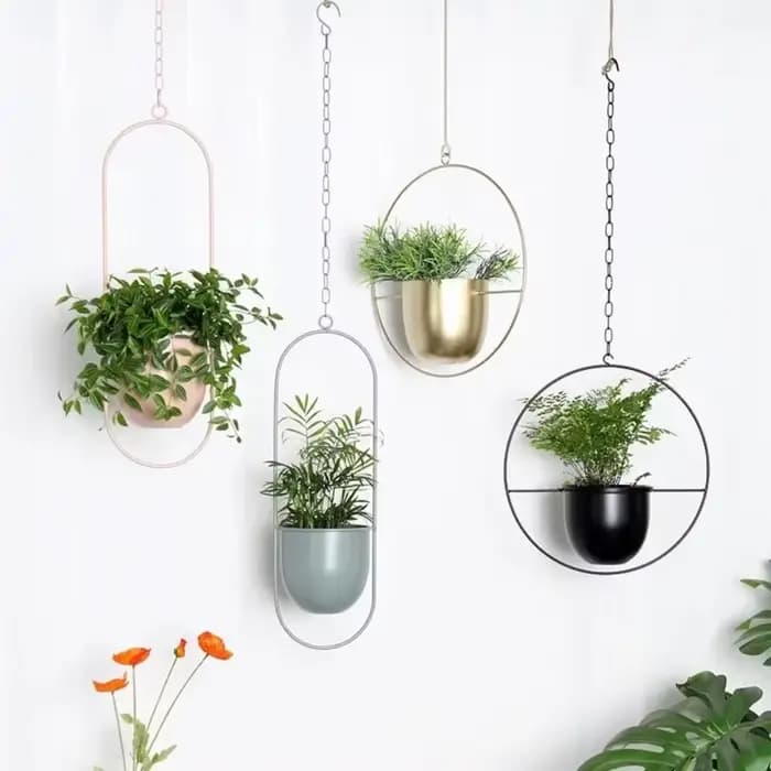 Pot de plantes en fer moderne