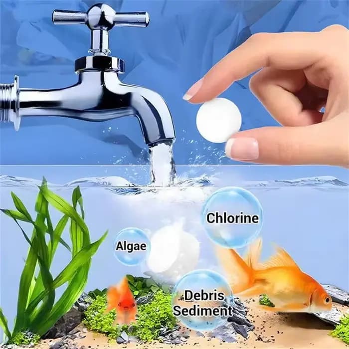 Comprimés de purification d'eau pour aquarium, détoxifiant d'ammoniac pour aquarium d'eau douce, éliminateur d'algues, adapté aux aquariums et aux bassins à poissons