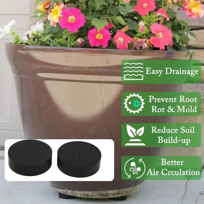 2-20 Pièces Supports de Pot de Fleurs en Caoutchouc Antidérapants pour Terrasse