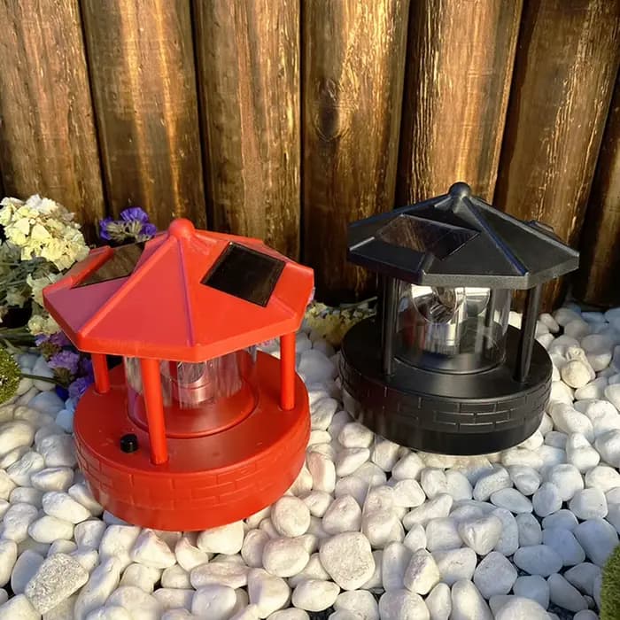 Jardin cour LED phare solaire pelouse lumière extérieure étanche réverbère rotatif rocaille